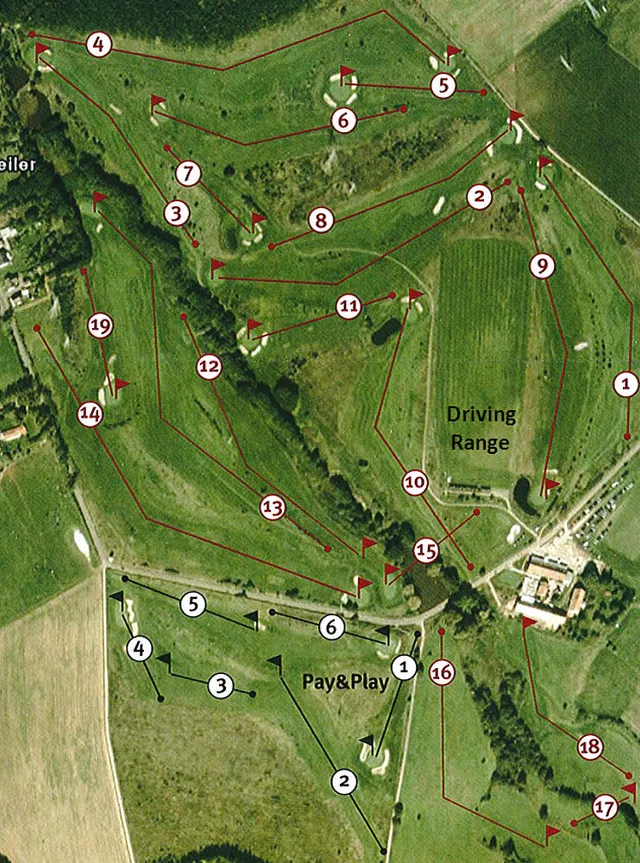 Platzkarte des 18-Loch-Platzes Websweiler Hof